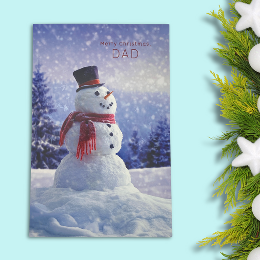 Dad Christmas Card - Photographic Snowman