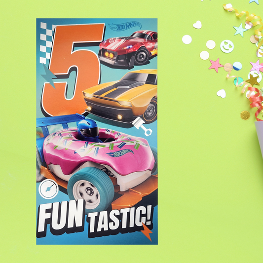 5th Birthday Card - Hot Wheels