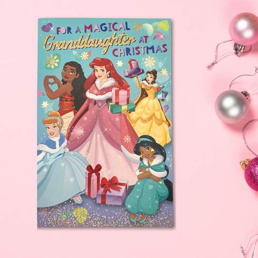 Granddaughter Christmas Card - Disney Princesses