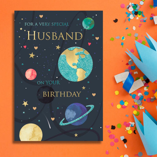 Husband Birthday Card - Planet Joy