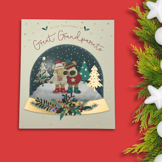 Great Grandparents Christmas Card - Boofle Bear Couple