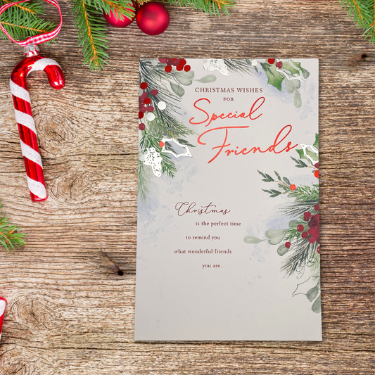 Friends Christmas Card - Holly & Berry Border