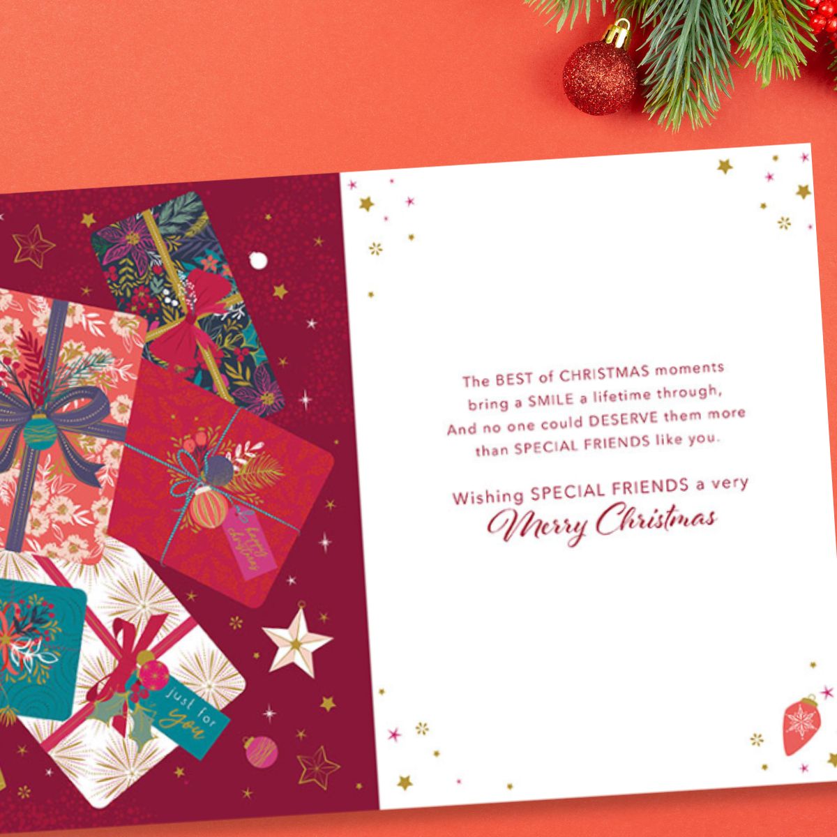 Friends Christmas Card - Floral Gifts