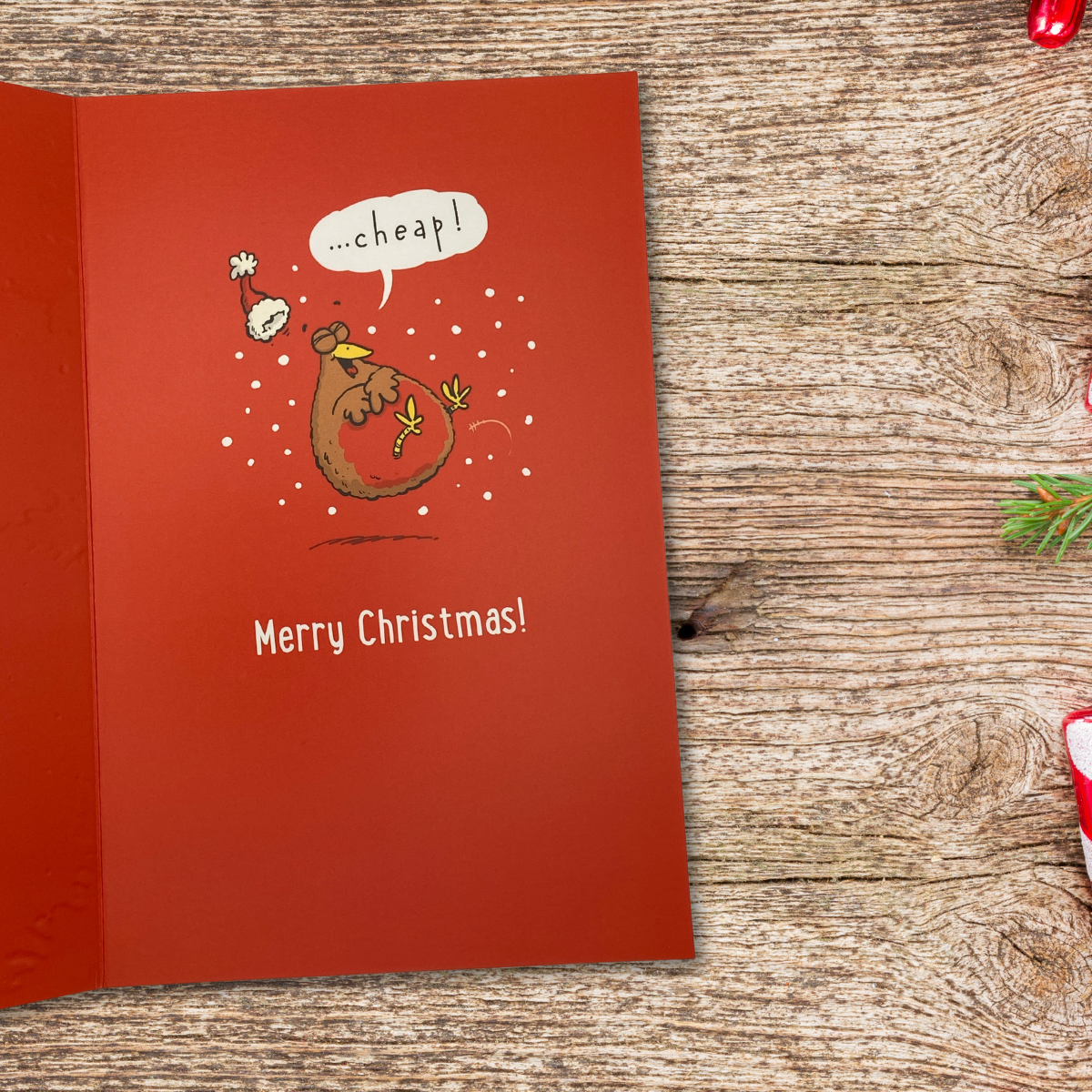 Both Of You Christmas Card - Giggles Two Robins