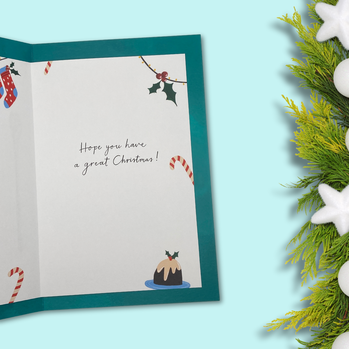 Godson Christmas Card - Christmas Jumper & Pudding