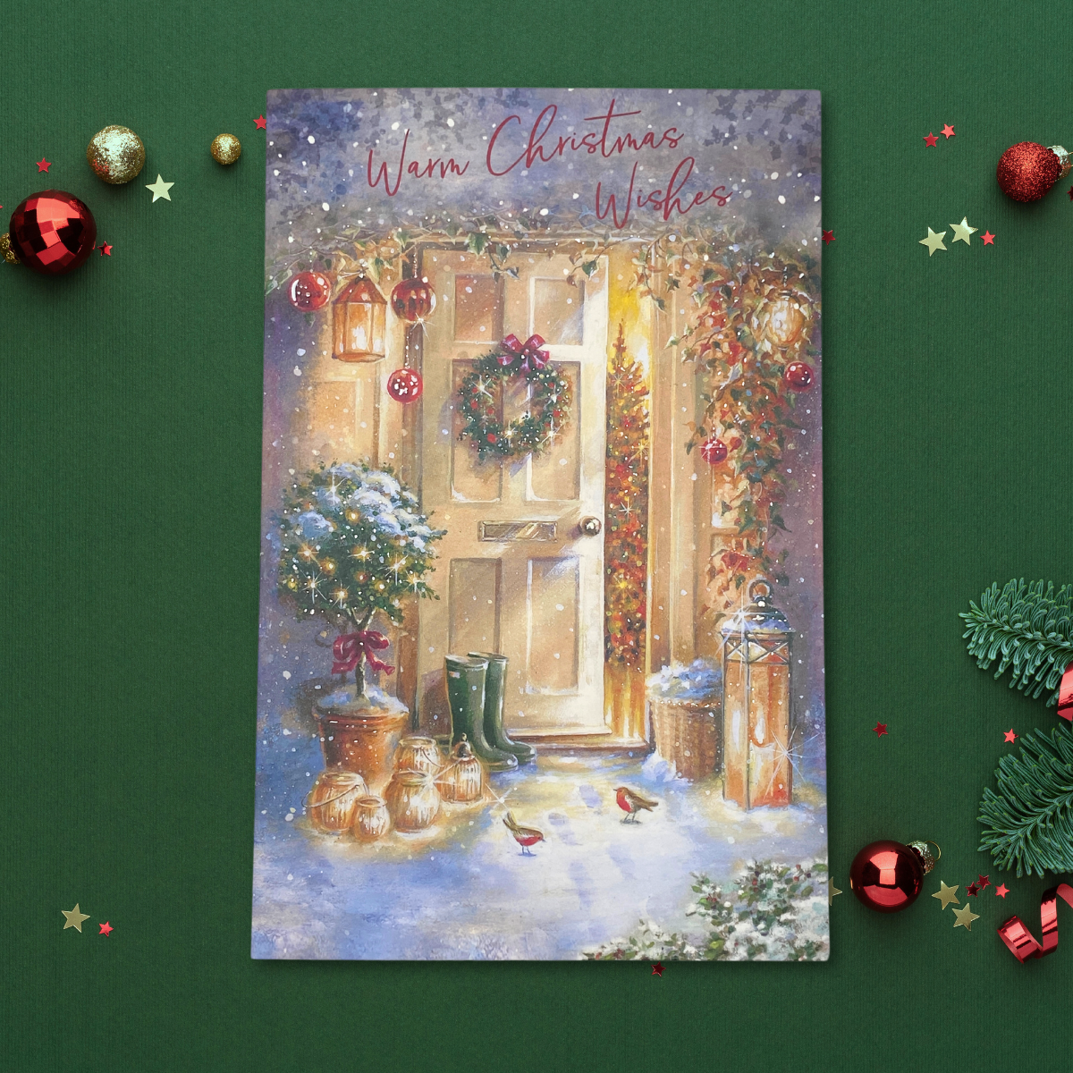 Open Christmas Card - Watermark Boots By The Door