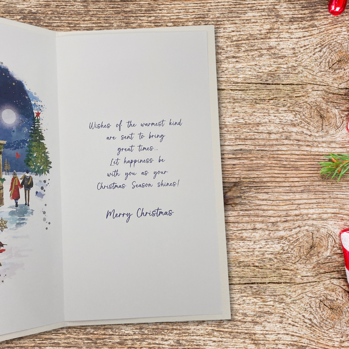 Both Of You Christmas Card - Twilight Moonlit Night