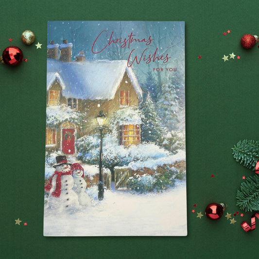 Open Christmas Card - Watermark Snow Couple