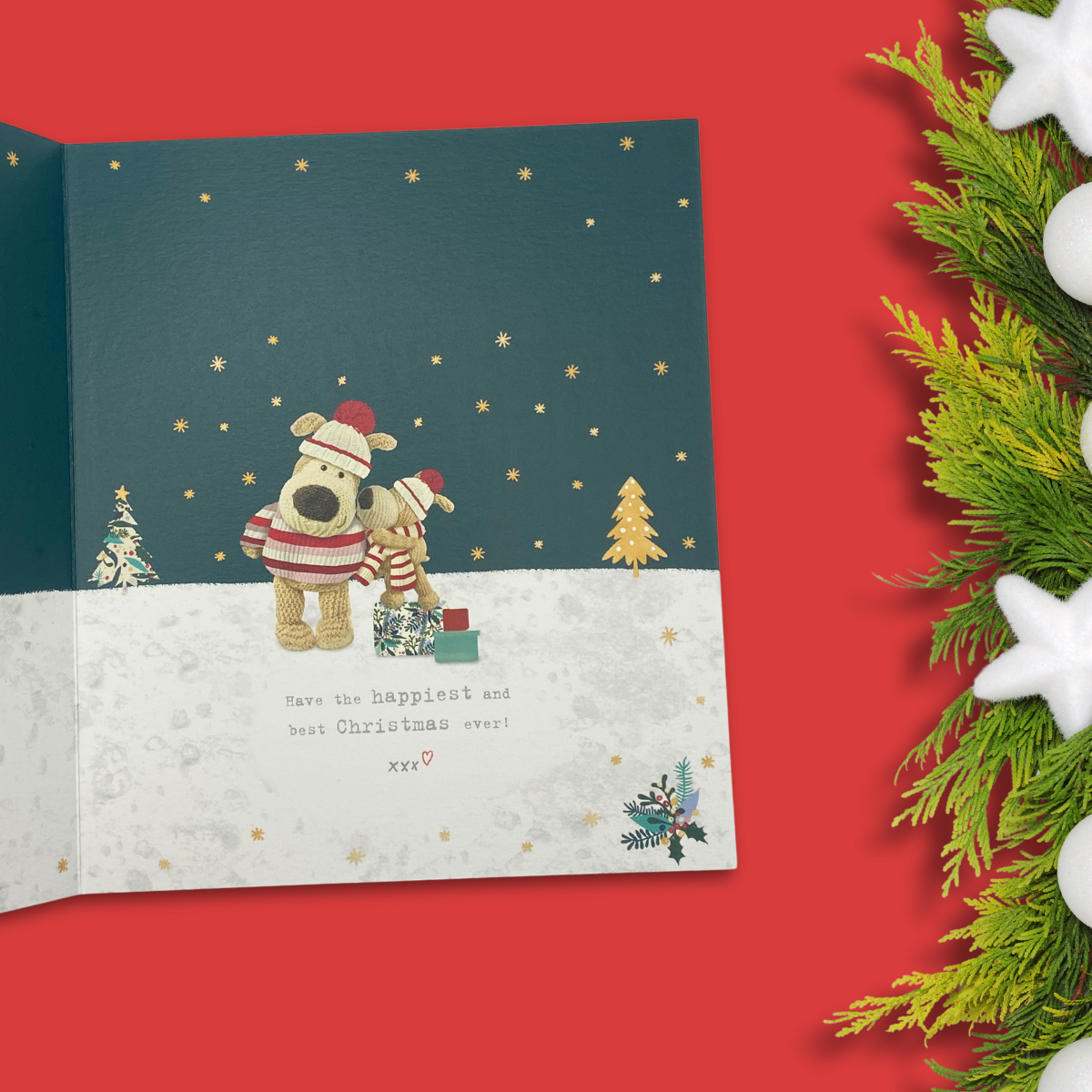 Mummy Christmas Card - Boofle Bear & Gifts