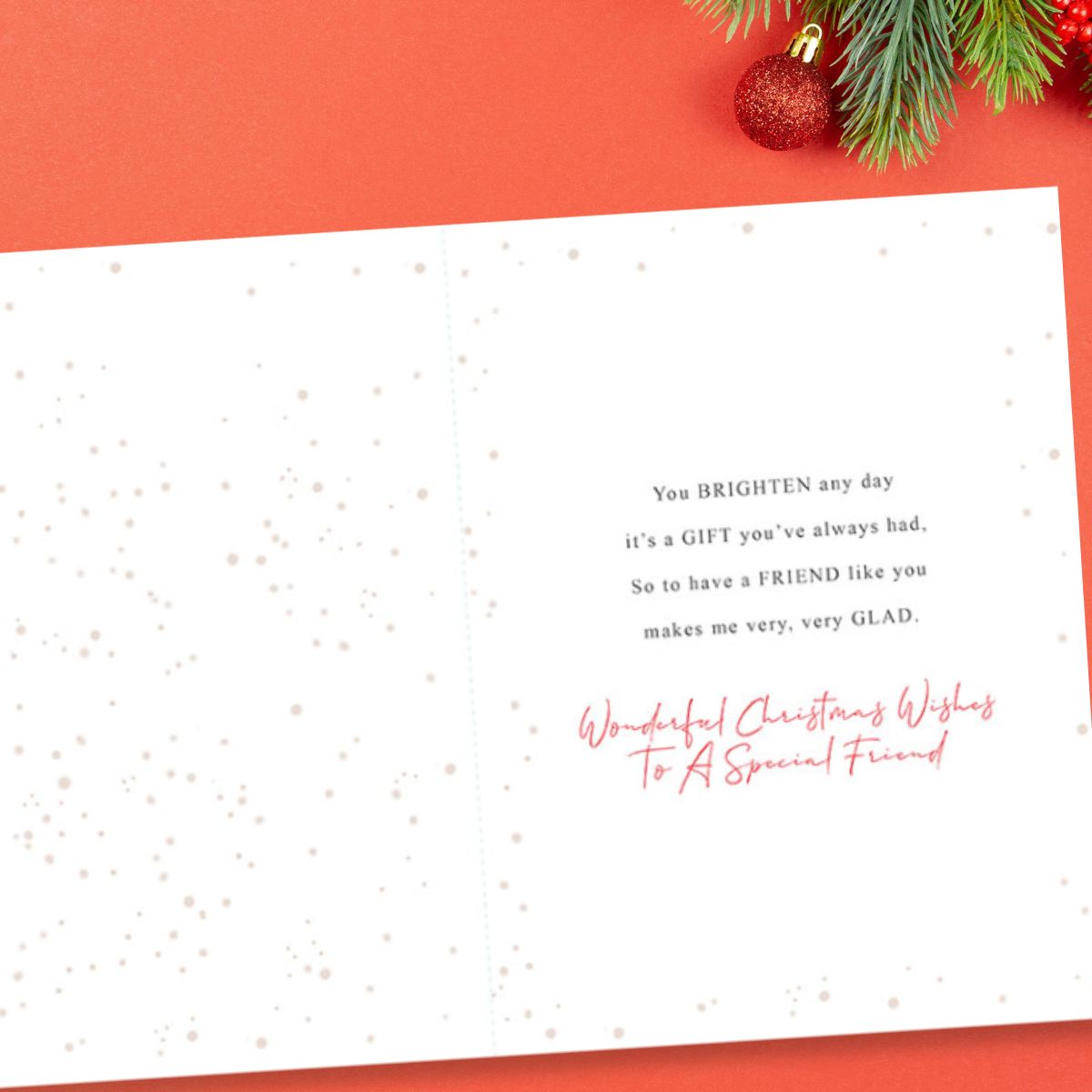 Friend Christmas Card - Floral Wreath