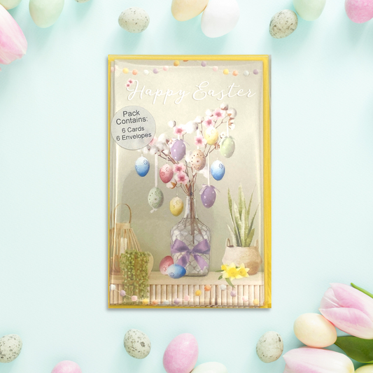 Image showing easter pack with egg tree design and yellow envelopes