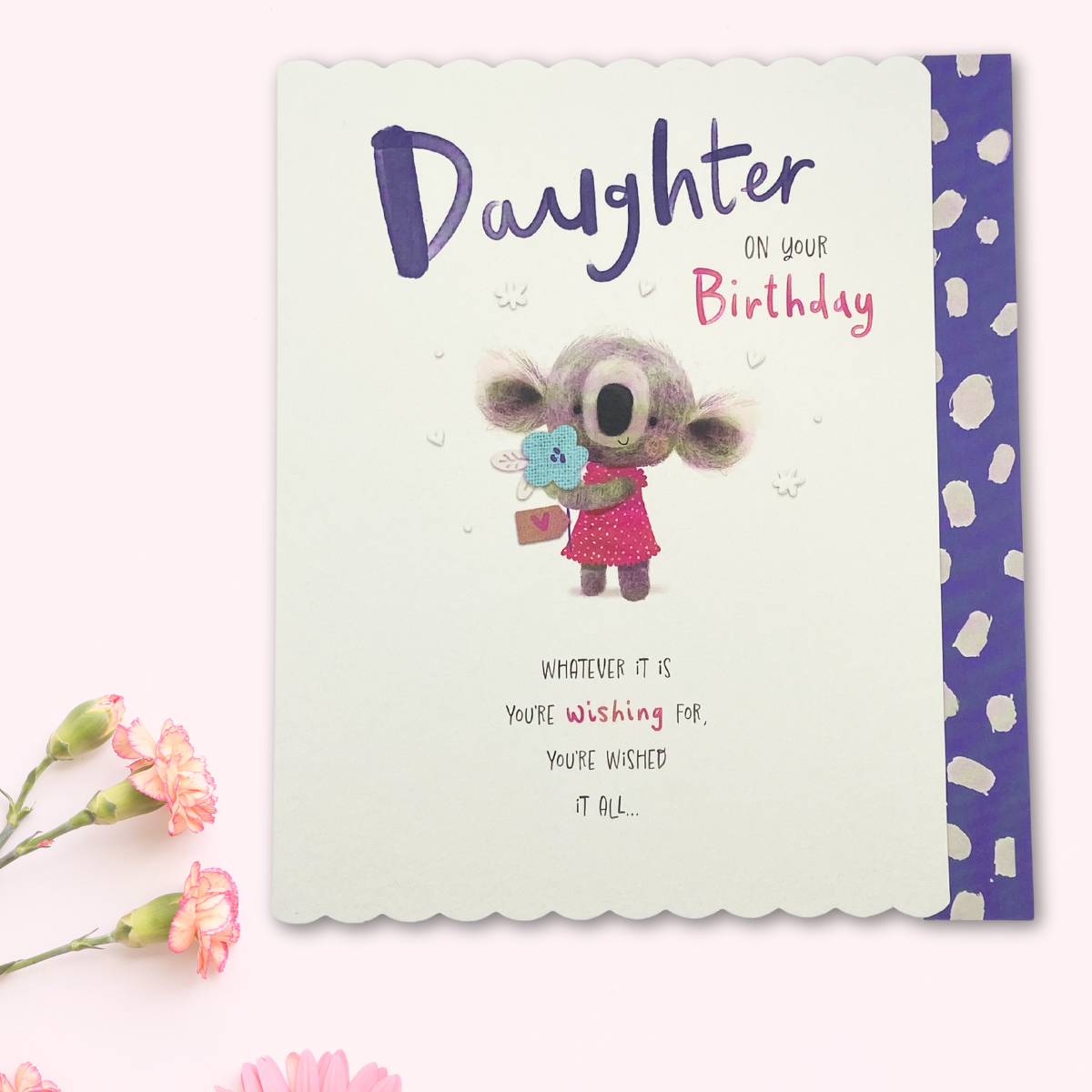 Daughter Birthday Card - Koala & Flower