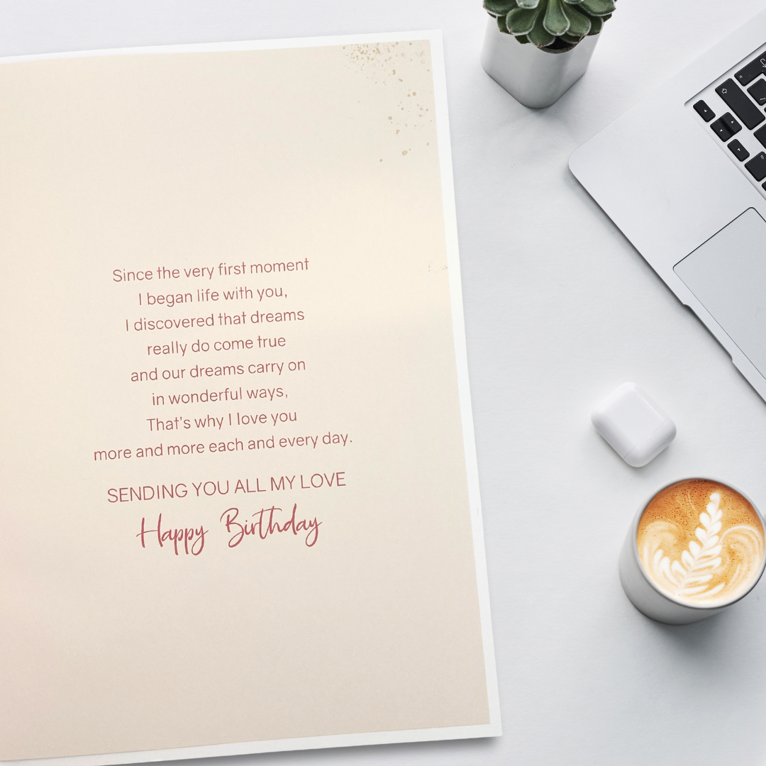 Wife Birthday Card - Large Floral Vase & Gift