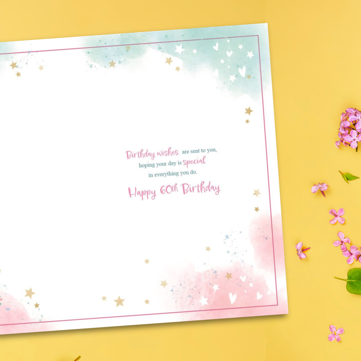 60th Birthday Card - Awash With Colour Cake