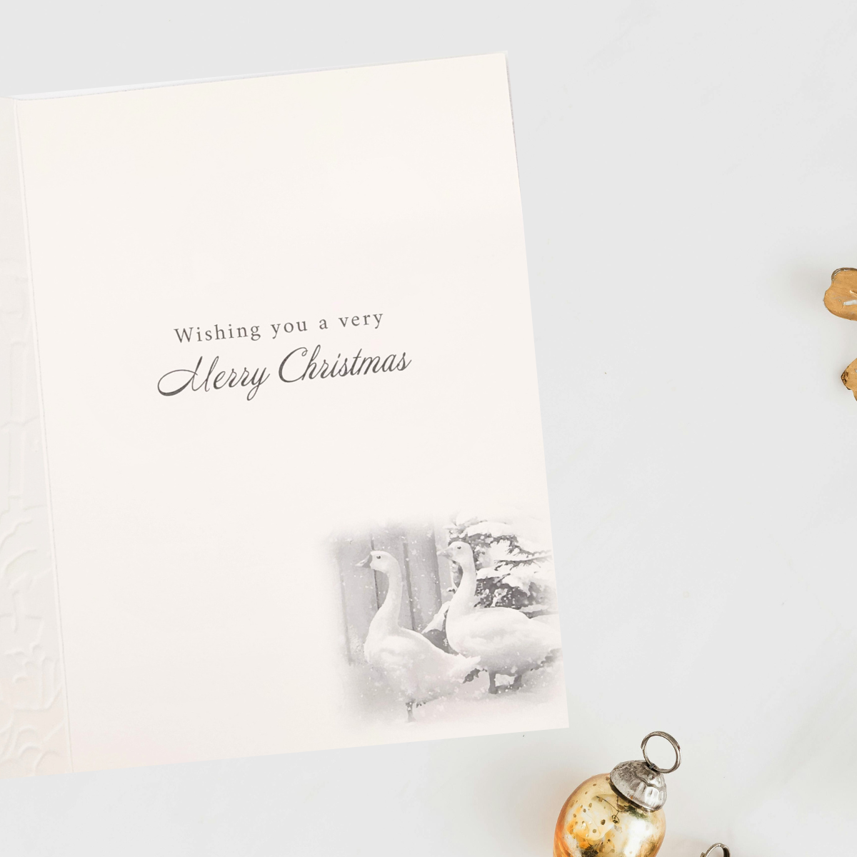 Open Christmas Card - Decopuage Donkeys & Geese
