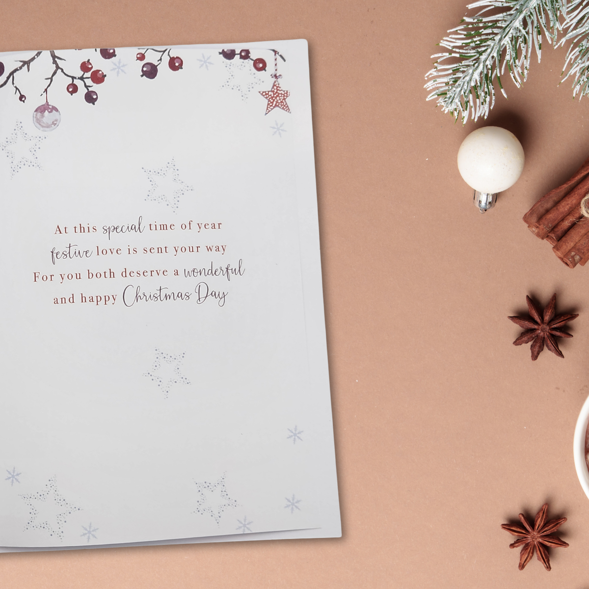 Daughter & Son-In-Law Christmas Card - Robins & Ribbons