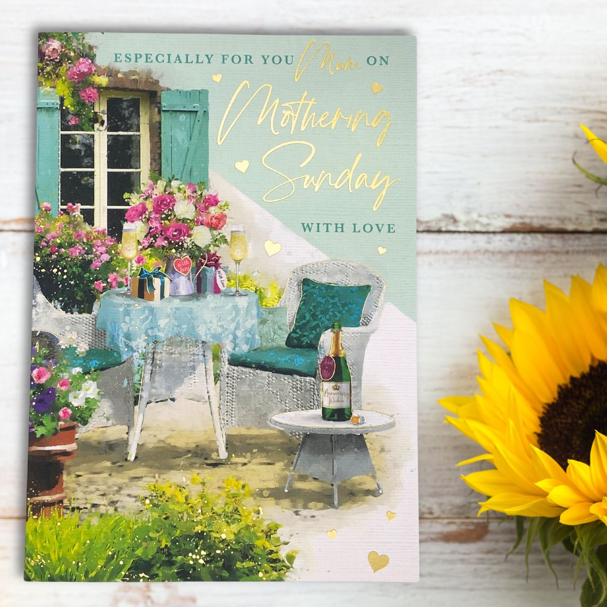 Mum on Mothering Sunday Card - Heritage Garden Scene