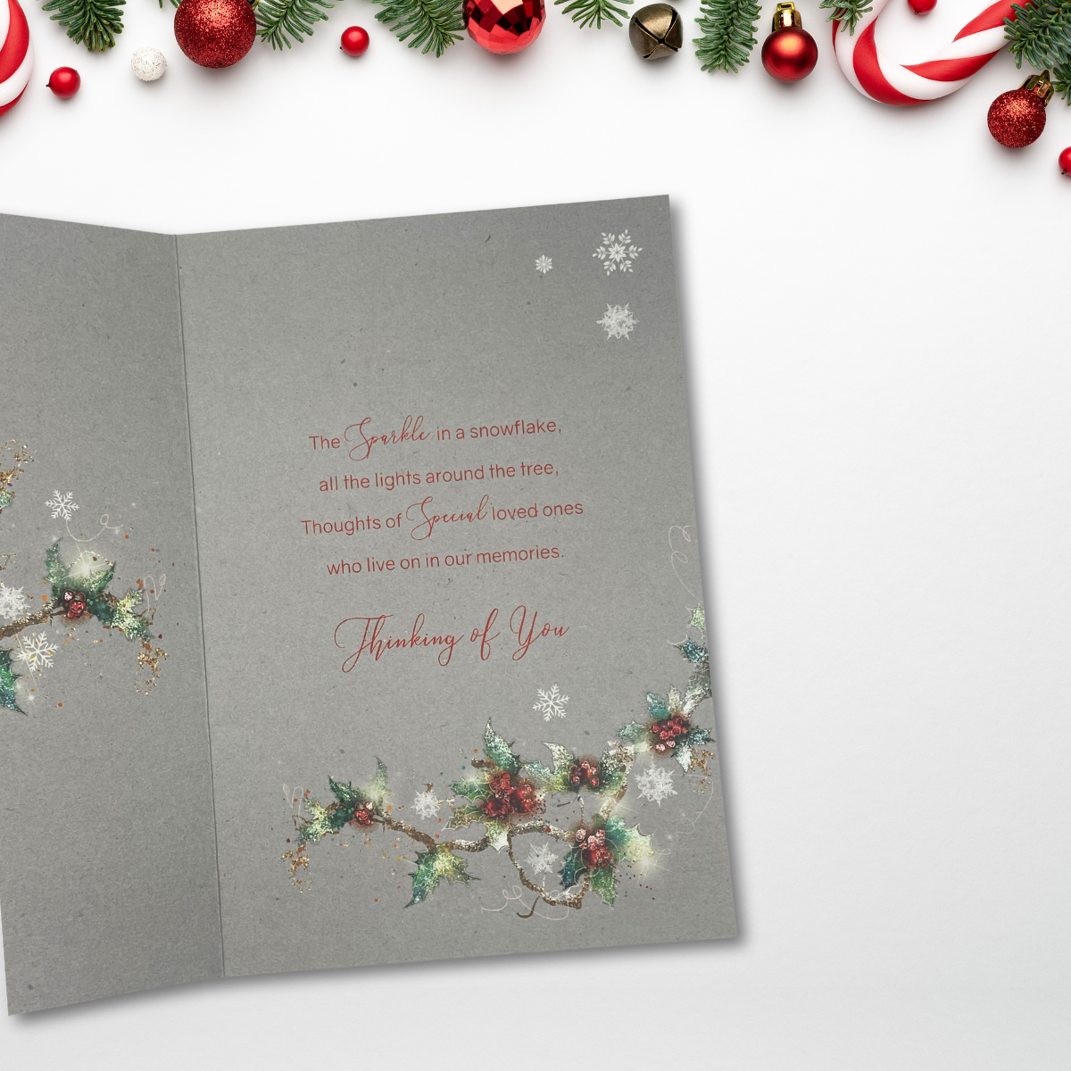 Thinking Of You Christmas Card - Grace Robins & Holly