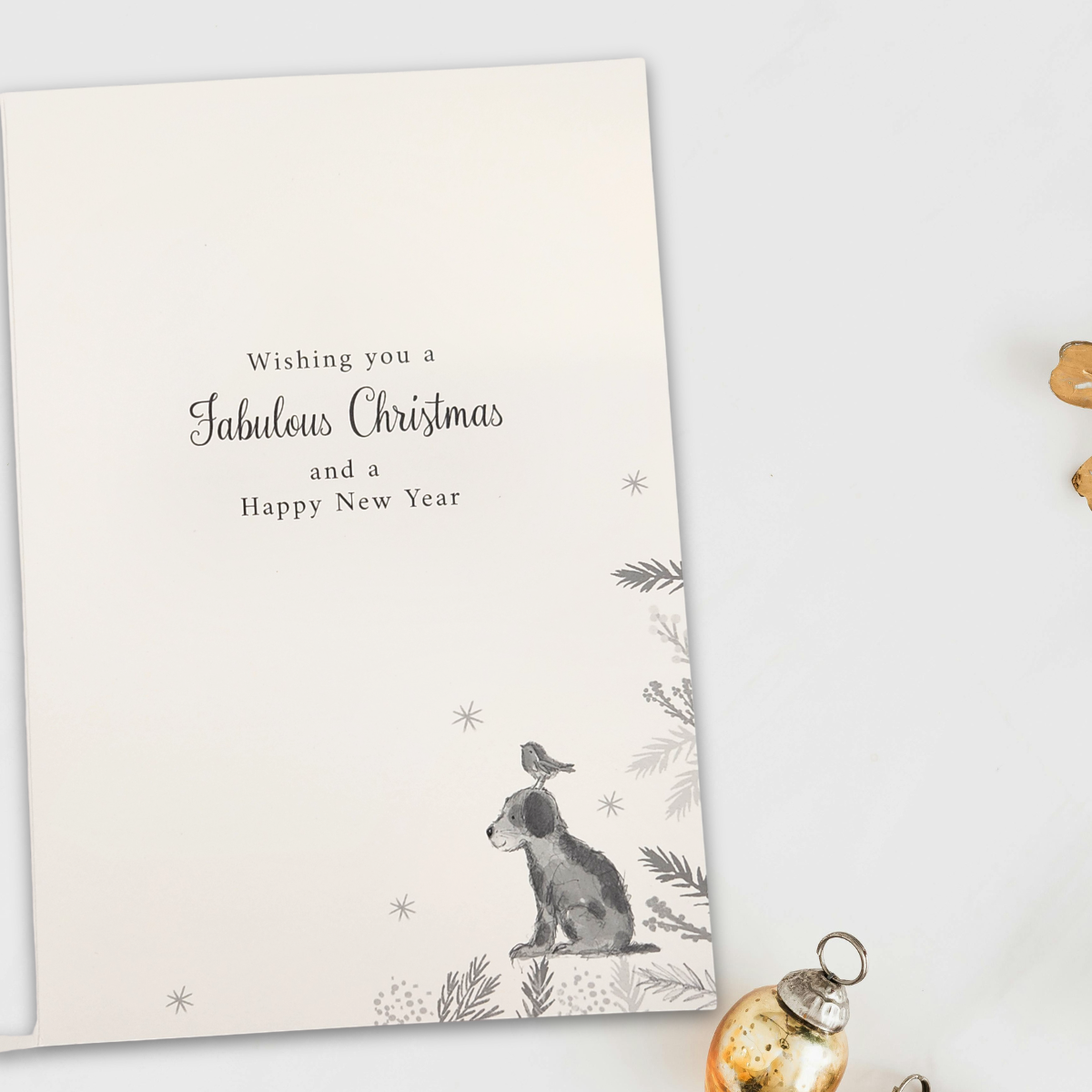 Daughter Christmas Card - Dog & Robin