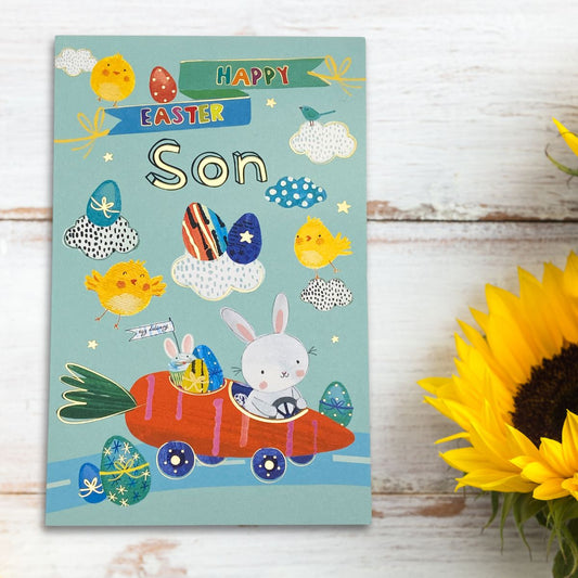 Son Easter Card - Bunny Racer