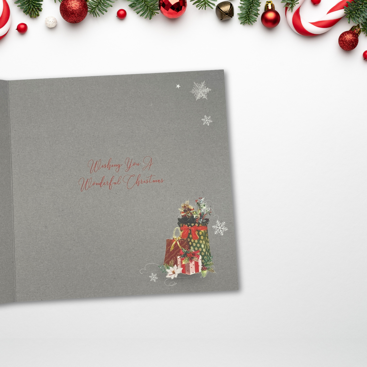 Open Christmas Card - Grace Lady In Red