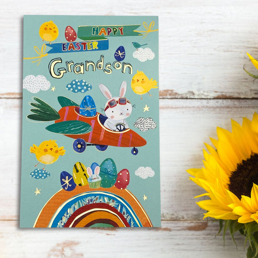 Grandson Easter Card - Bunny Driver