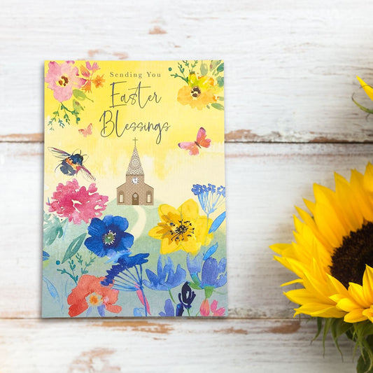 Open Easter Card - Church Scene