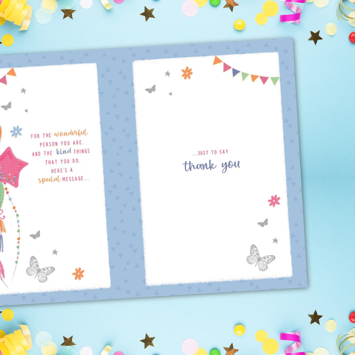 Thank You Card - Flowers & Balloons