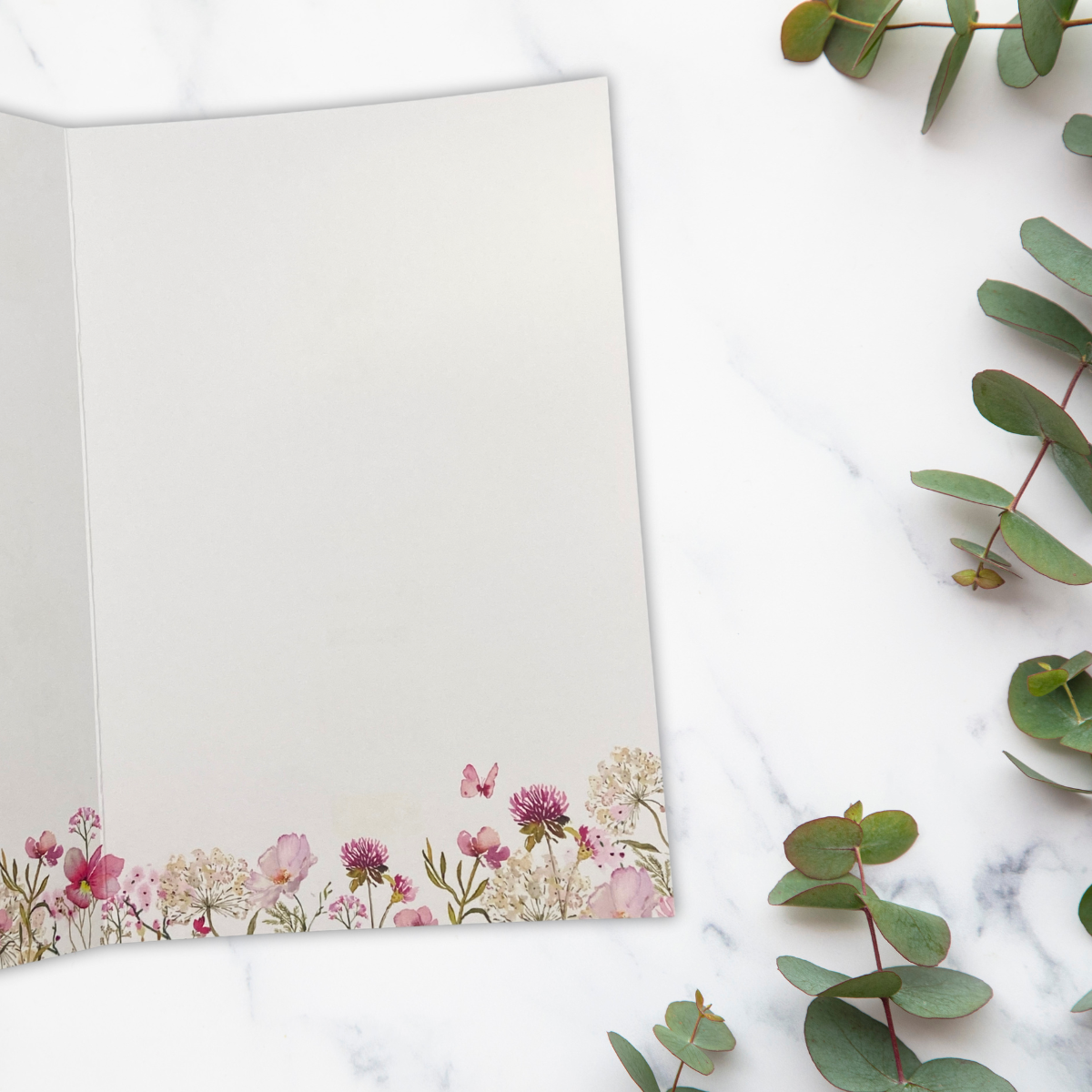 Thinking Of You Card - Floral Border