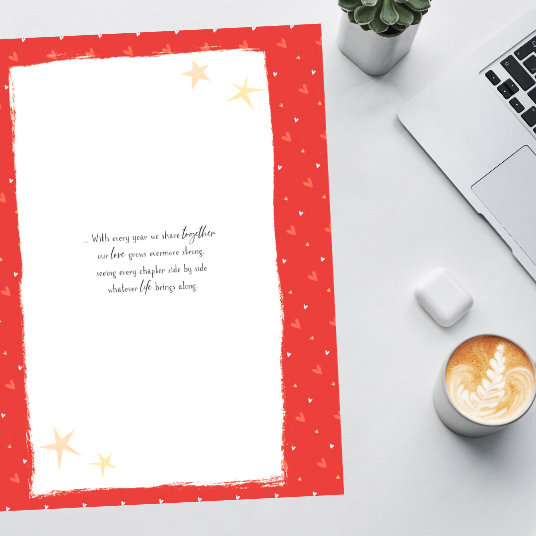 Husband Anniversary Card - Boxed Foiled Hearts