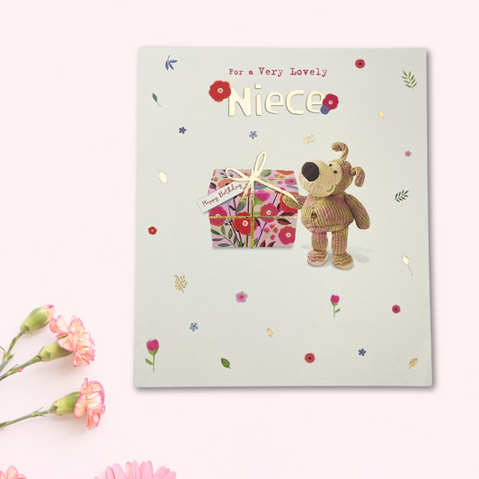 Niece Birthday Card - Boofle Bear & Gift