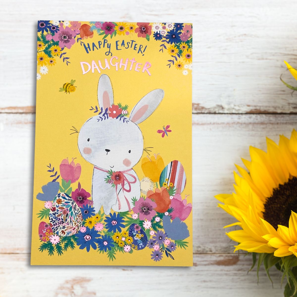 Daughter Easter Card - Bunny & Eggs