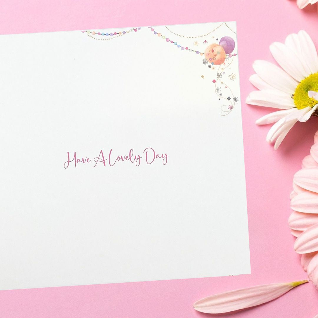 Carnival Birthday Card - Cake & Balloons