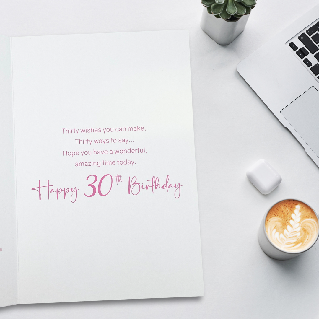 30th Birthday Card - Gifts & Balloons