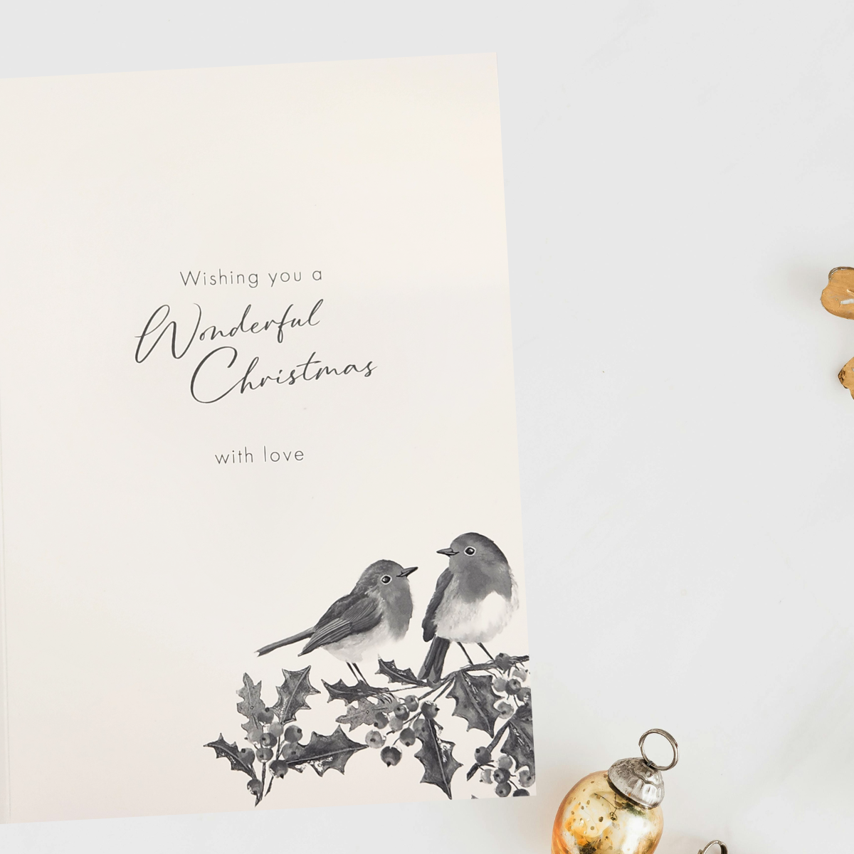 Special Couple Christmas Card - Robins On A Branch
