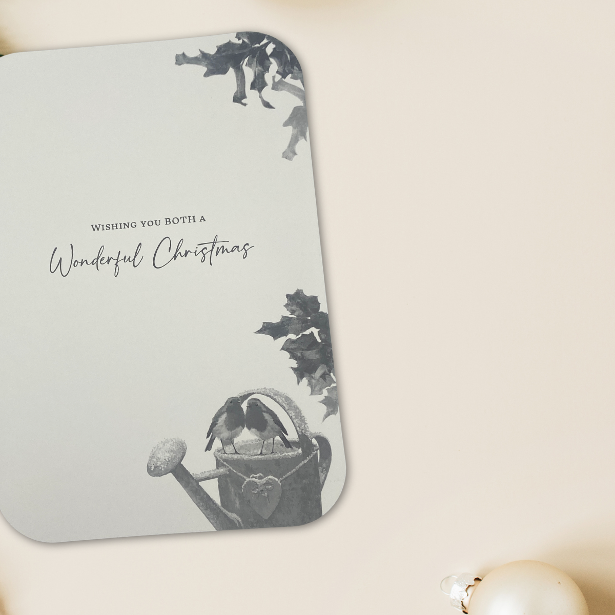 Daughter & Son-In-Law Christmas Card - Robins On Watering Can