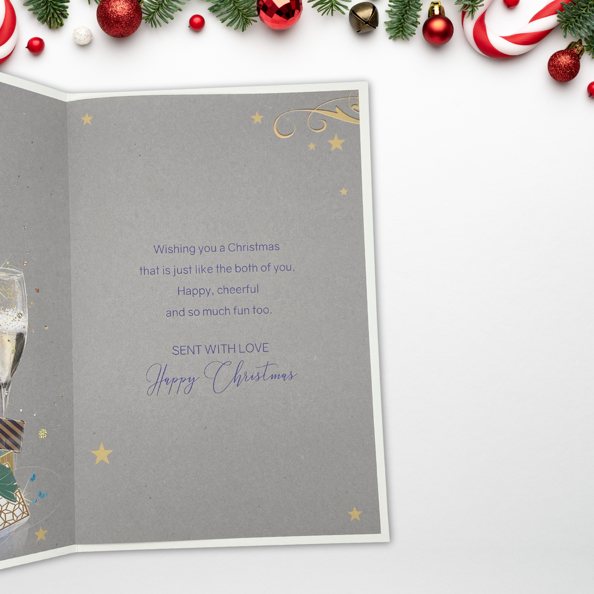 Grandson & Girlfriend Christmas Card - Grayson Champagne & Gifts