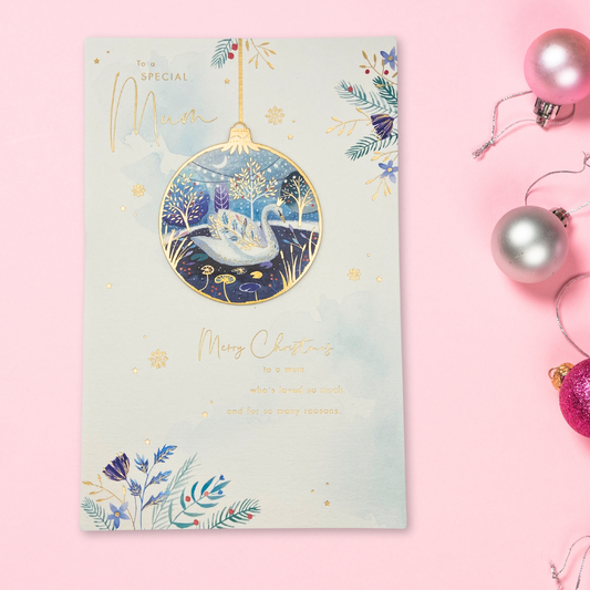 Mum Large Christmas Card - Decoupage Bauble