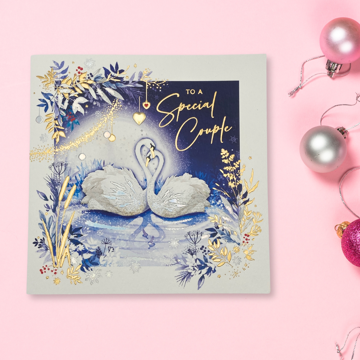 Special Couple Large Christmas Card - Beautiful Swans