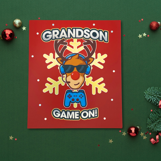 Grandson Christmas Card - Game On!