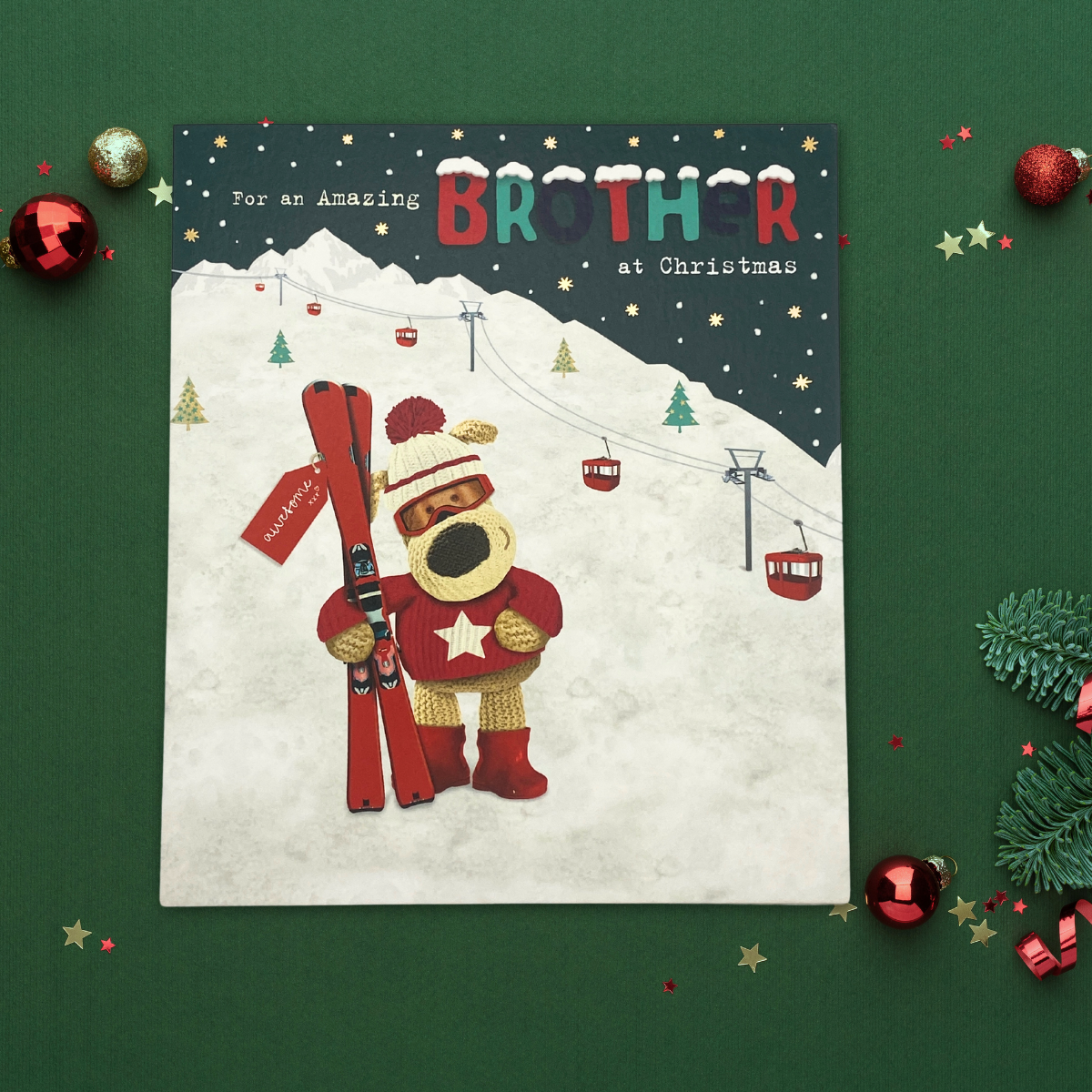 Brother Christmas Card - Boofle Bear