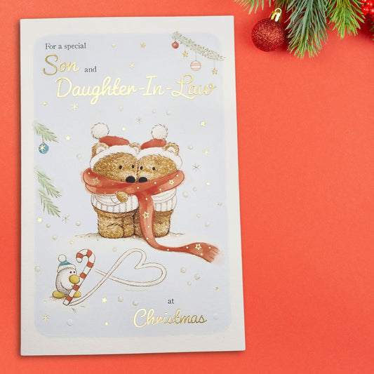 Son & Daughter-In-Law Christmas Card - Barley Bear