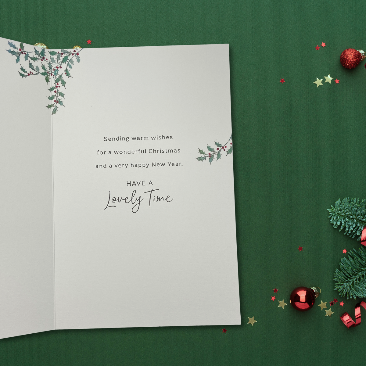 Open Christmas Card - Watermark Snowy Woodland