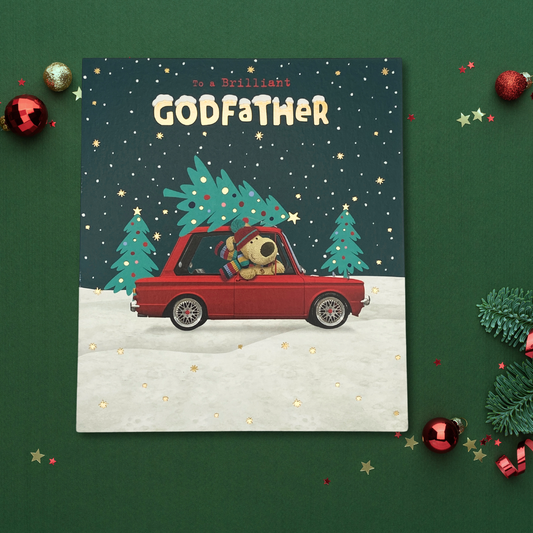 Godfather Christmas Card - Boofle Bear