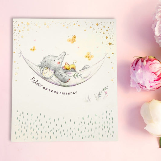 Elliot & Buttons Birthday Card - Relax On Your Birthday