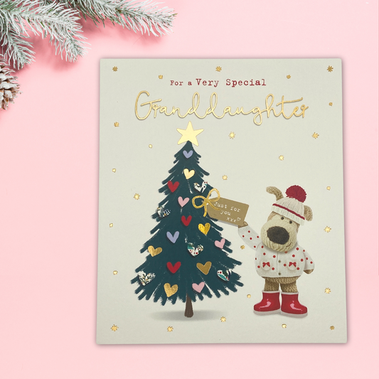 Granddaughter Christmas Card - Boofle Bear