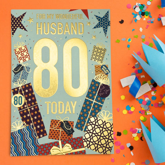 Husband 80th Birthday Card - Lumino Gifts