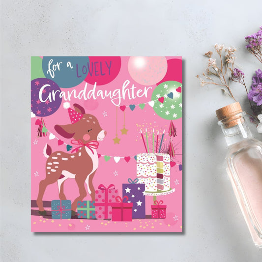 Granddaughter Birthday Card - Cute Deer