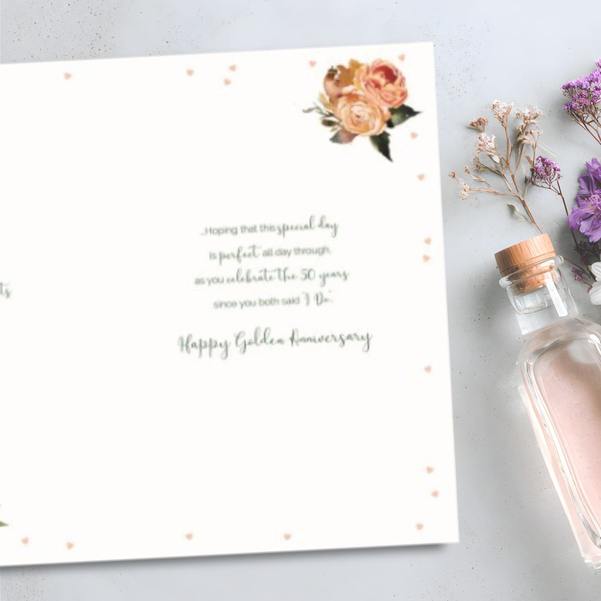 Grandparents Golden Wedding Anniversary Card - 50 Golden Heart