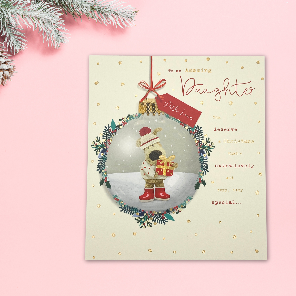 Daughter Christmas Card - Boofle Bear